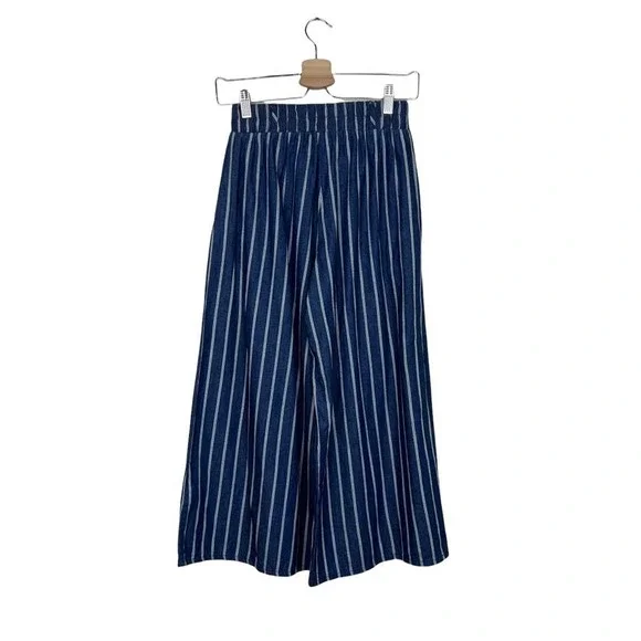 Final Touch Wide Leg Blue Striped Palazzo Pants Size Small - Picture 5 of 14